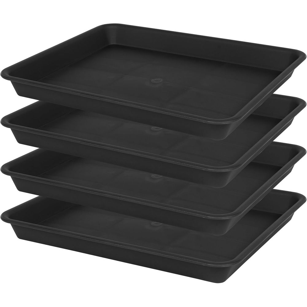 Seed Starter Trays - 4-Pack Alas Drainase Tanaman Plastik Besar,