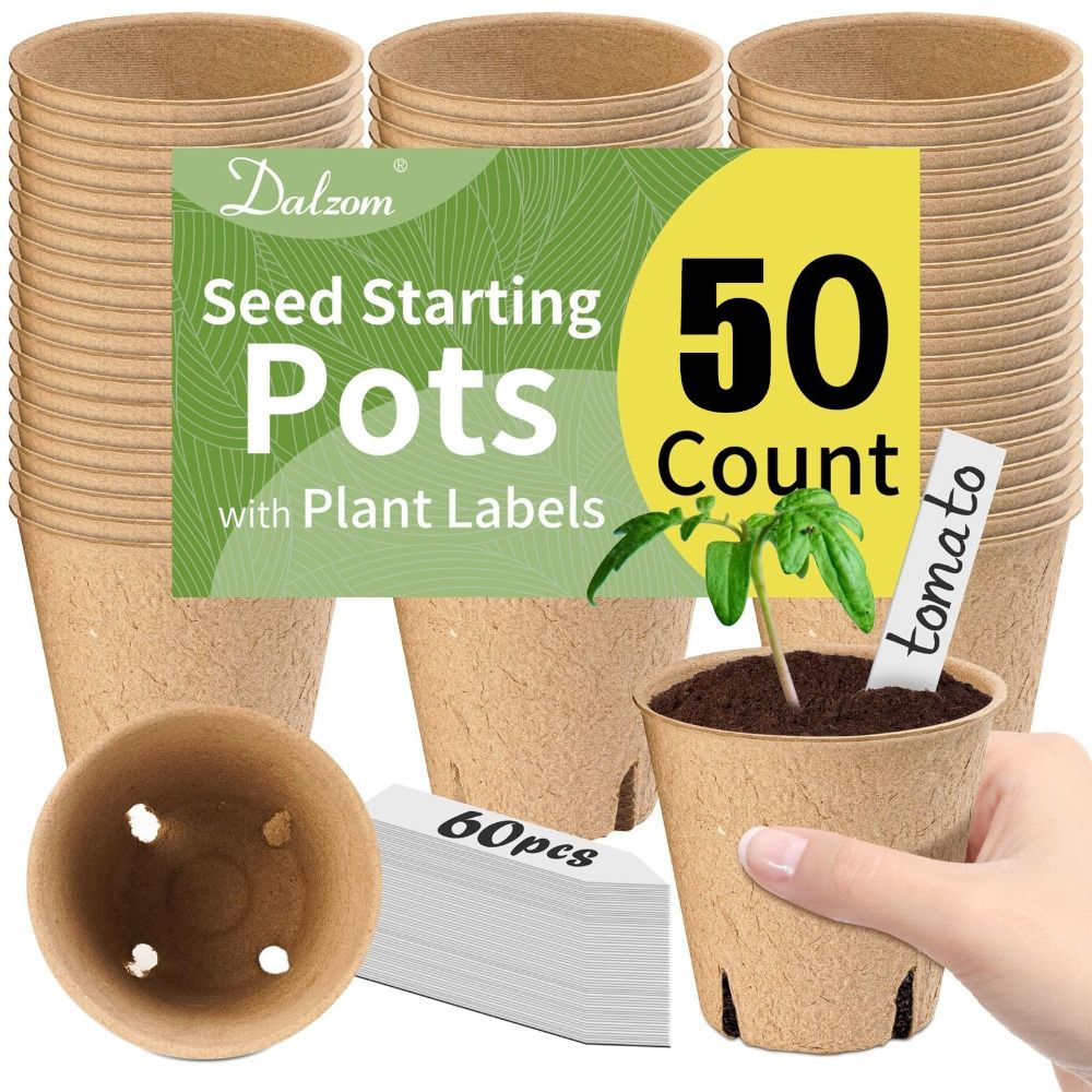 Seed Starter Trays - 50PCS Pot Pembibitan Tanaman Biodegradable dengan