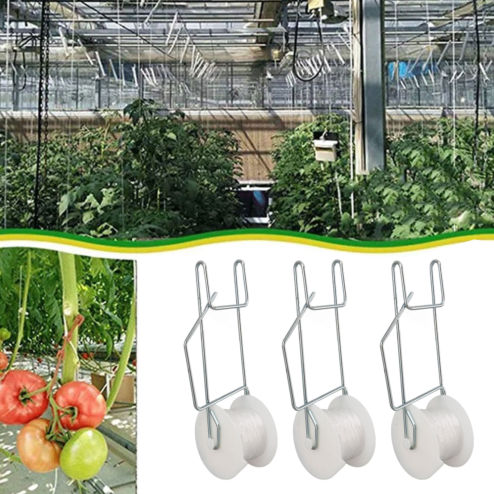 Essential Gardening Tools - 6-50pcs Pengait Penyangga Tomat dengan Rol