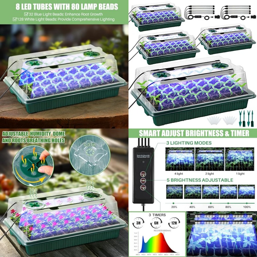 Seed Starter Trays - Baki Semai Benih dengan Lampu Tanam,