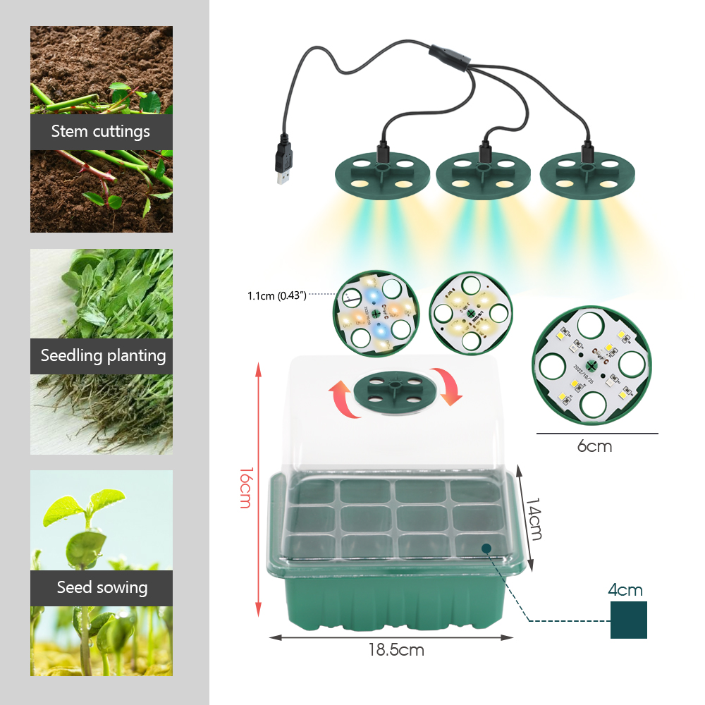 Pot Pembibitan LED dengan Lamp - Seed Starter Trays ulasan dan harga