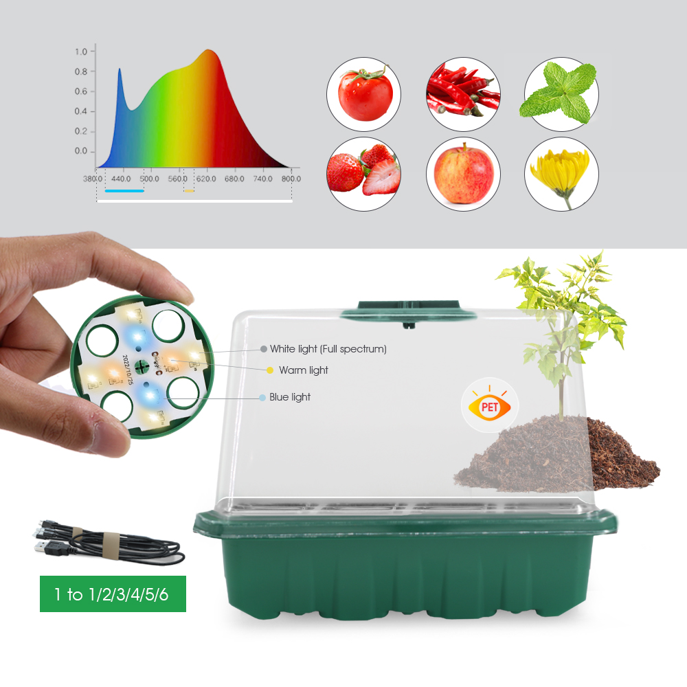 Pot Pembibitan LED dengan Lamp - Seed Starter Trays ulasan dan harga