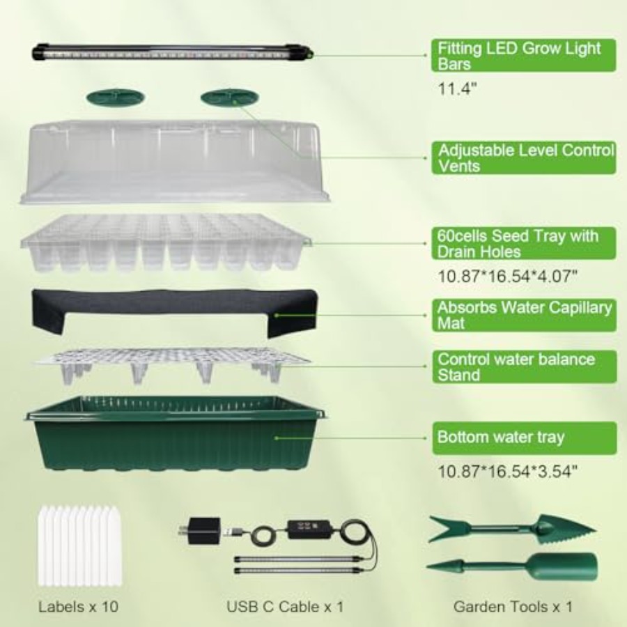 Baki Semai Benih dengan Lampu  - Seed Starter Trays ulasan dan harga