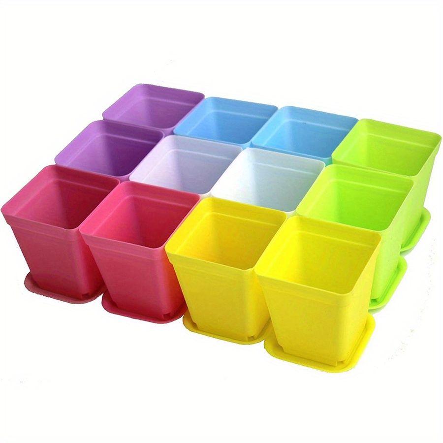 12 Buah Pot Persegi Plastik 7C - Seed Starter Trays ulasan dan harga