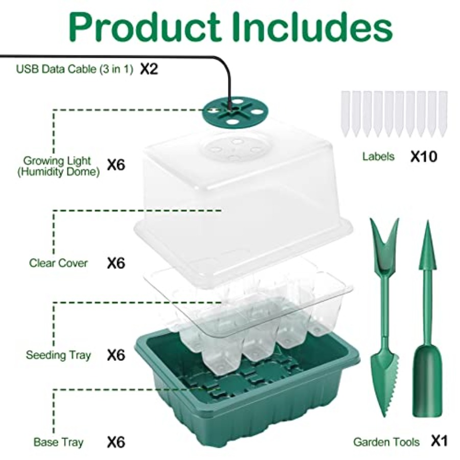 Baki Semai Benih dengan Lampu, - Seed Starter Trays ulasan dan harga